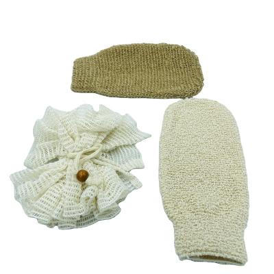 China All Natural Natural Ramie Fiber Shower Glove Body Exfoliating Cleaner Bath Glove Soft Sisal Hammam Shower for sale