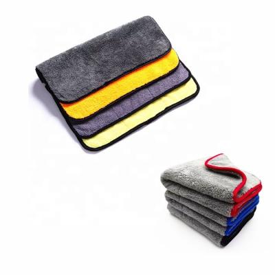 China High Absorbent Professional Ultra Soft Car Wash Fabric Warp Knitting Micro Fiber Fleece Clean Coral Towel for sale