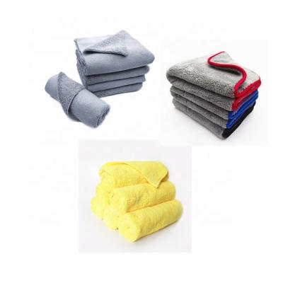 China High Polish High Absorbent Coral Fleece Drying Edgeless Cloth Car Towels No Scratch Glass Wash Microfiber Soft Towel for sale