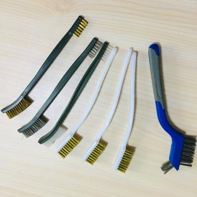 China Round Type Stainless Steel Brass Copper Wire Wire Brush With Plastic Handle For Clean Tool Polishing Rust for sale