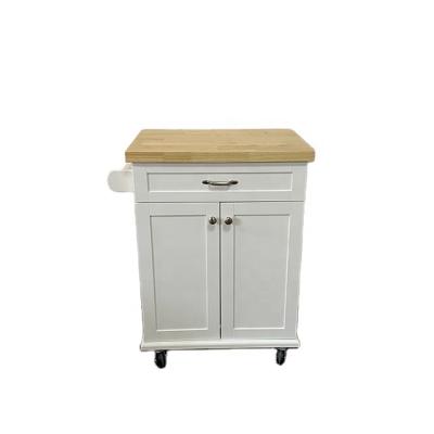 China OAK Panel MDF +UV PAINTING Kitchen Furniture Serving Cart Vintage Modern Panel Wooden Kitchen Trolley Cart for sale