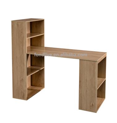 China (Other) Hot Selling Adjustable Living Room Multifunctional Two-in-One Wooden Storage Computer Desk With Shelf for sale