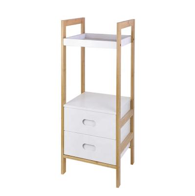 China (Others)Adjustable Design Two Special Drawers Rack Cabinet With Bamboo Frame for sale