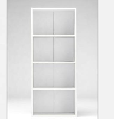 China 4 Tier(Height)Adjustable Modern Living Room Bookcase Ladder Shelf White Wooden Shelving Unit for sale