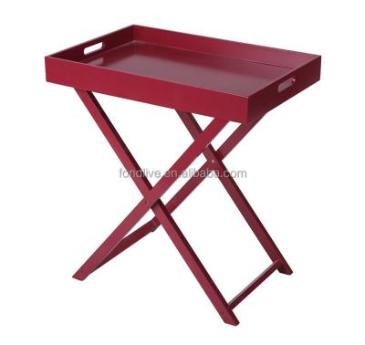 China Modern Space Saving Sofa Red Coffee Tray Living Room Side Table Table for sale