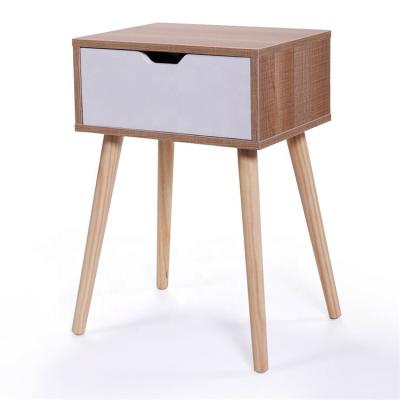 China New Design Good Quality One Drawer One Open Shelf Bedroom Storage Modern Bedside Table Nightstand for sale