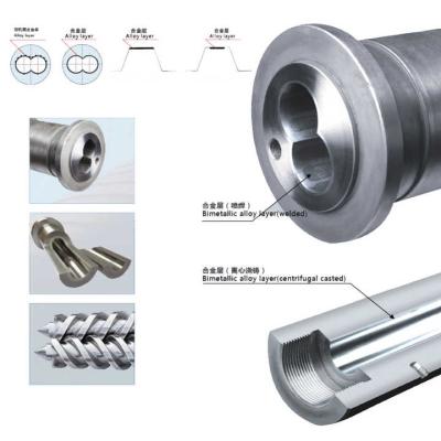 China Twin Bimetallic Screw And Barrel For Enhanced Durability Extruder Screw Barrel for sale