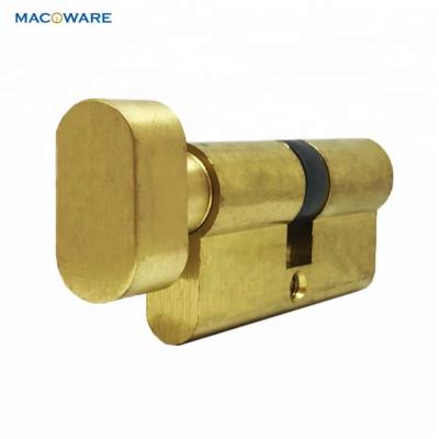 China Europrofile High Quality Brass Bathroom Satin Easy Installation Thumbturn Door Lock Solid Brass Cylinder for sale