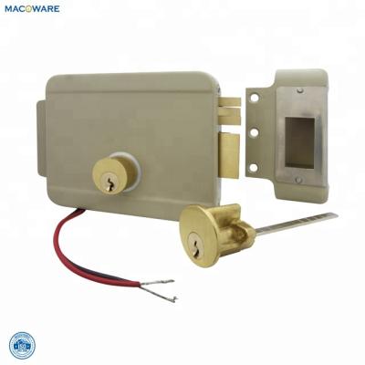 China Industrial High Security Rim Lock 12V Electric Door Lock with Rim Cylinder for sale