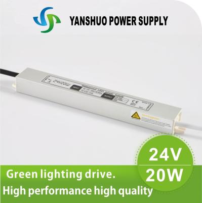 China Outdoor 20W Single Led Driver , DC 24 Volt Waterproof Led Power Supply for sale