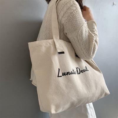 China Women Canvas Shoulder Bag Eco Shopping Canvas Handled Promotional Bag for sale