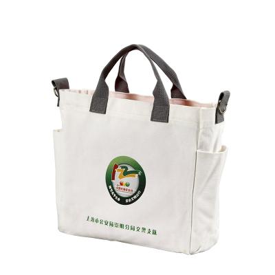 China High Quality Canvas Bag Reusable Organic Shopping Bag Packing Bag With Handle Design Cotton Leather Bag for sale