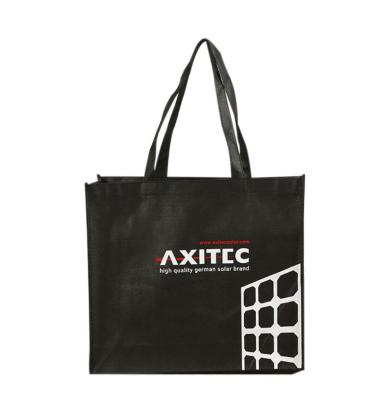 China Black Nonwoven Shopping Bag Energy Company Reusable Advertising Tote Bag OEM Logo Printing Promotional Handbag for sale