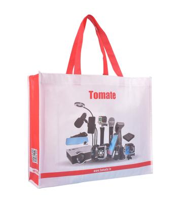 China Cheap Custom Handled Printed Foldable Shopping Bag Customized To Reuse Sewing Nonwoven Tote Bag for sale