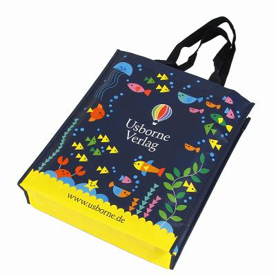 China 80gsm colorful handled printed pp fabric shopping bag supplier, nonwoven eco-friendly nonwoven bag for sale