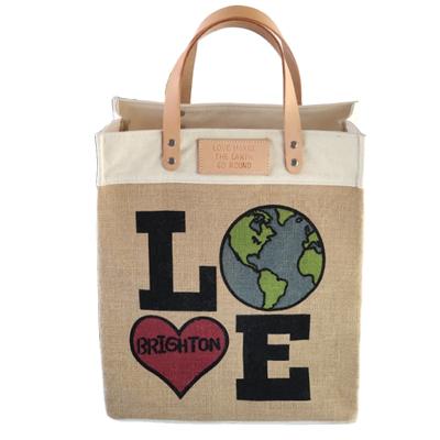 China Custom Handled Promotional Personalized Wholesale Custom Printed Bali Jute Tote Bags for sale