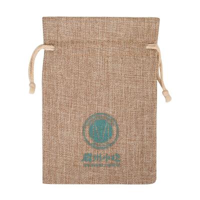 China 2021 New Low Price Customized Logo Brand Jute Bag Handled Printed Shopping Drawstring for sale