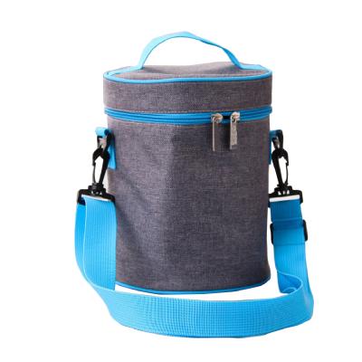 China Waterproof Seafood Ice Block BBQ Picnic Freshness Carry Bucket Around Aluminum Foil Bottom Canvas Woven Ice Cooler Bag for sale