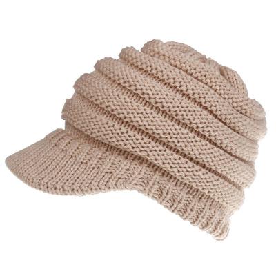 China JOINT Factory Wholesale Custom Price Cheap Winter Knit Rivet Braided Beanie Winter Hat for sale