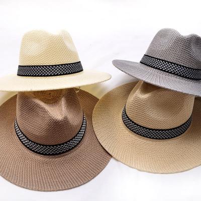 China Cheap Striped Outdoor Men Summer Sun Protection Visor Hat Breathable Cool Straw Hat Fishing Tourism Beach Can Be Paired With Sungl for sale