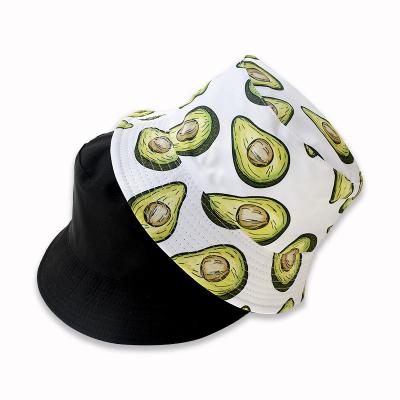 China Outdoor retro fashion fisherman's double-sided hat printed hat all fruit pattern sunscreen basin hat for sale