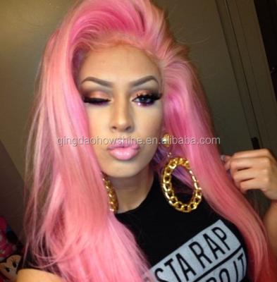 China High Quality Brazilian Hair Nuture Full Wave Pink Lace Wig for sale