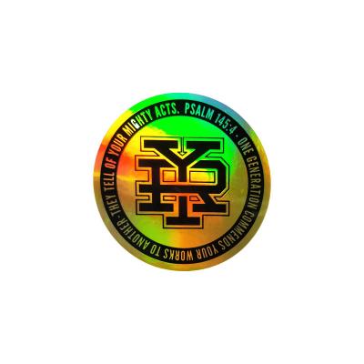 China Logo Printing Holographic Rainbow Effect Hologram Custom Decoupage Sticker for sale