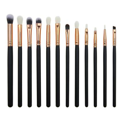 China Angular Blush Damping Black Silver Luxury 12 Pieces Make Up Brushes Natural Pony Goat Hair Professional Makeup Brush Private Label for sale