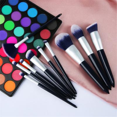 China Angular Blush 10Pcs White Gold Professional Synthetic Makeup Brush Set Makeup Brushes for sale