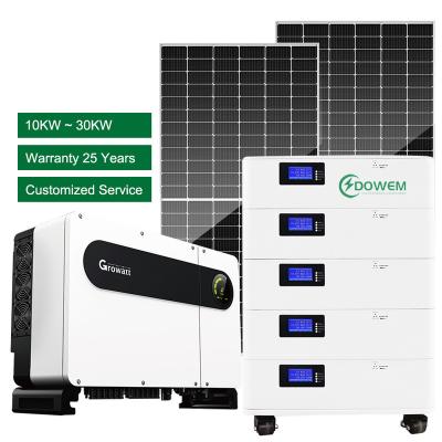 China DOWEM Home Equipment Required For Solar Panel Hybrid Power Array Mid Cost For Home Parking Lot Supermarket With Growatt Inverter for sale