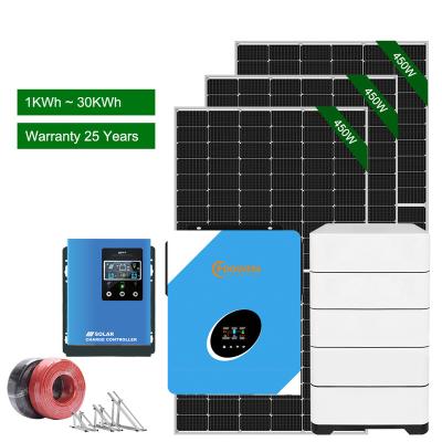 China Home 2023 Hot Sale 10KW House Solar Panel System Kit 10KW 15KW 20kw 30kw 50KW Full Hybrid Solar Power System For Home Use for sale