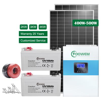 China DOWEM Whole Home Set Home Roof 3KW 5KW Hybrid ON Grid 10000W Home Solar Power System Use Solar Power Energy Storage System for sale