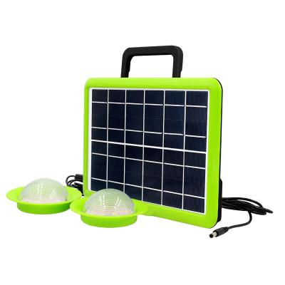 China DOWEM Mobile Charging Residential Outdoor Camping 6W Solar Led Light Kits Solar Panel System Mini Solar System Led Lights for sale