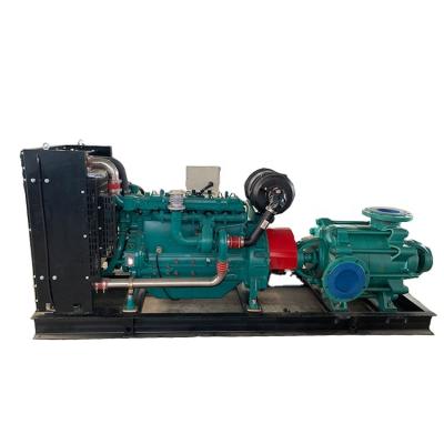 China Large head centrifugal pump water pump unit multistage high pressure diesel fire pump for sale