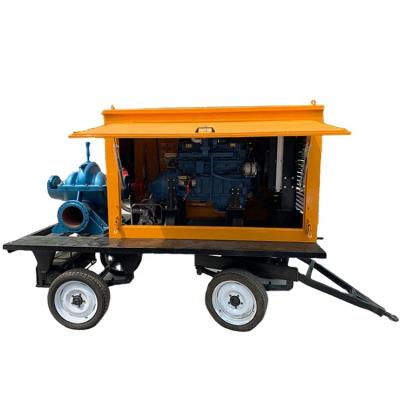 China 5 inch diesel engine water pump suction pump water centrifugal flow double large mobile diesel pump agriculture for sale