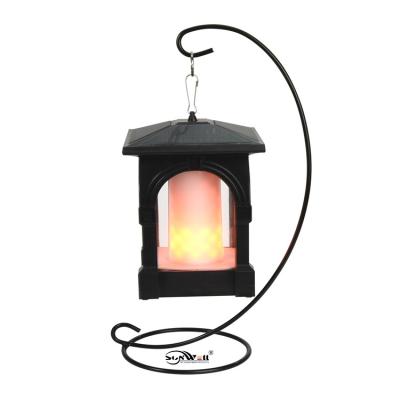 China Waterproof Garden Traditional Style Flame Light Decoration LED Indoor Outdoor Solar Lantern for sale