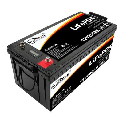 China RV SunWell lifepo4 battery pack deep cycle lithium Ion Battery 12V 200Ah LiFePO4 battery with BMS for sale