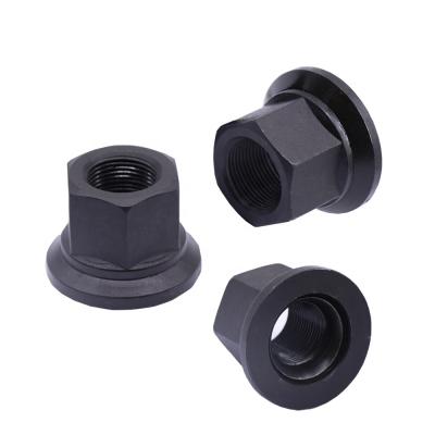 China HEAVY DUTY black m22*1.5 TRUCK WHEEL auto parts high strength hex washer nut for sale