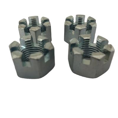 China Galvanized Alloy Structural Steel M20 M30 M33 Carbon Steel Hex Slotted Castle Nut for sale