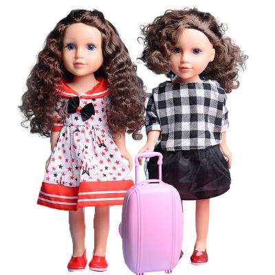 China Changeable Dressing Silicone Skin 18 Inch Doll Funny Curly Hair Simulation Newborn Baby Girls Toys - Doll For Children One Girl for sale