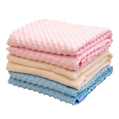 China Wholesale Dot Minky Newborn Baby Solid Color Polyester Soft Touch Warm Anti-pilling Blankets for sale