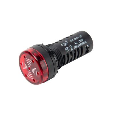 China Plastic Diameter 22mm Led Indicator Light DC 220v Warning Buzzer for sale