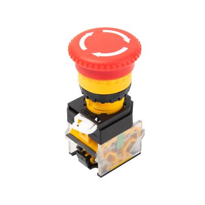 China Industrial Mushroom Head Control LA38-201 Emergency Mushroom Push Button Latching Switch for sale