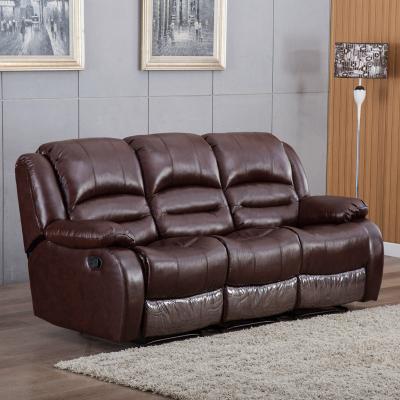 China Sofa Wholesale High Back Manual Sectional Recliner Leather Sectional Sofa for sale