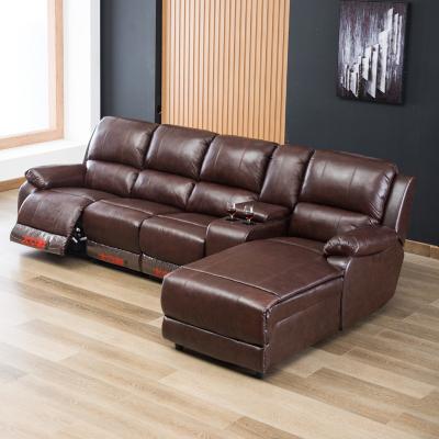 China Sofa Factory Supply Air Leather Sectional Sofa Set Extended Sectional for Living Room, Recliner Sofa Set for sale