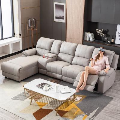 China Factory Supply Contemporary Air Leather Reclining Sectional Sofa Set For Living Room, Recliner Sofa Set for sale