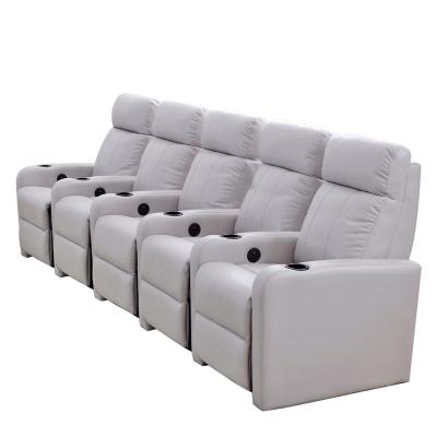 China Gray Rows Theater Modern Light Style Electric Sofa Recliner Home Theater Chair for sale