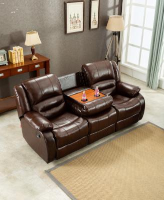 China Reclining 6 Seater Sofa Set Reclining for Living Room in Brown, Motion Sofa for sale