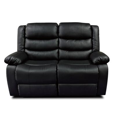 China (Other) 2 Seater Adjustable Black PU Sofa Loveseat Leather Recliner Sofa For Living Room for sale