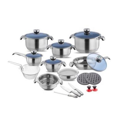 China High Grade Sustainable Cookware Set Exquisite Utensils Wide Edge Pot Set Elegant Stainless Steel Cookware Set for sale